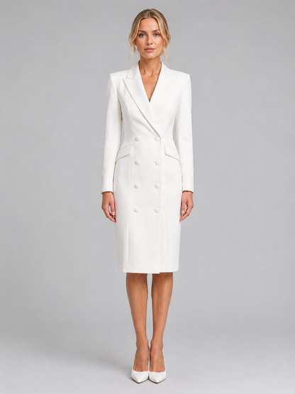Women's Formal Double-Breasted Blazer Dress | Midi