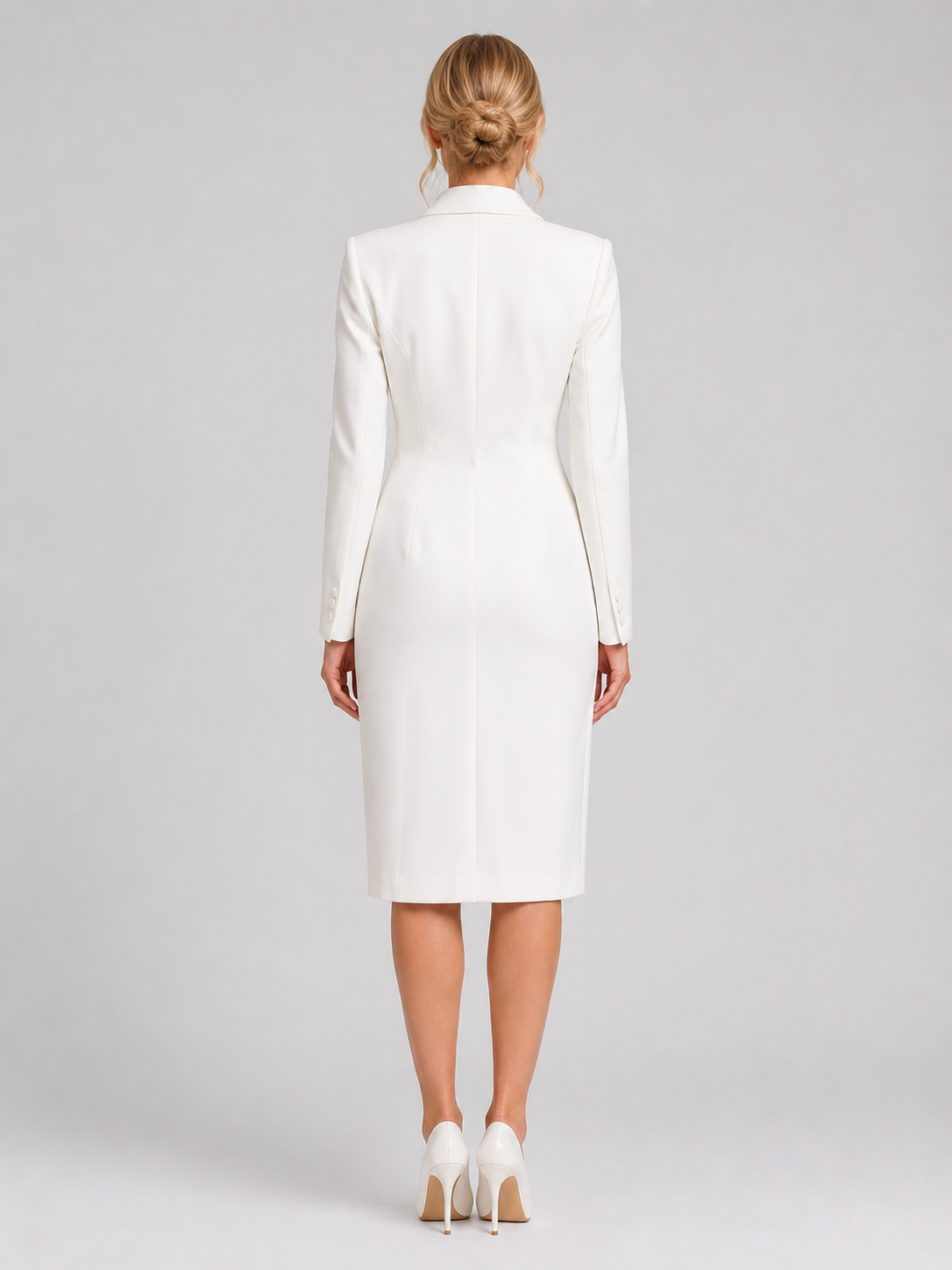 Women's Formal Double-Breasted Blazer Dress | Midi