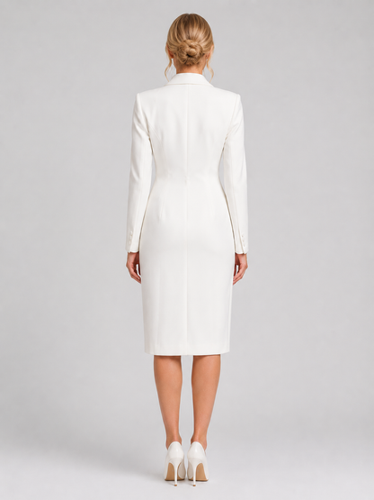 Women's Formal Double-Breasted Blazer Dress | Midi