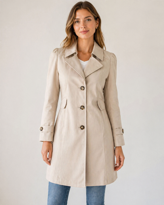 Women's Mid-Length Trench Coat | Single-Breasted