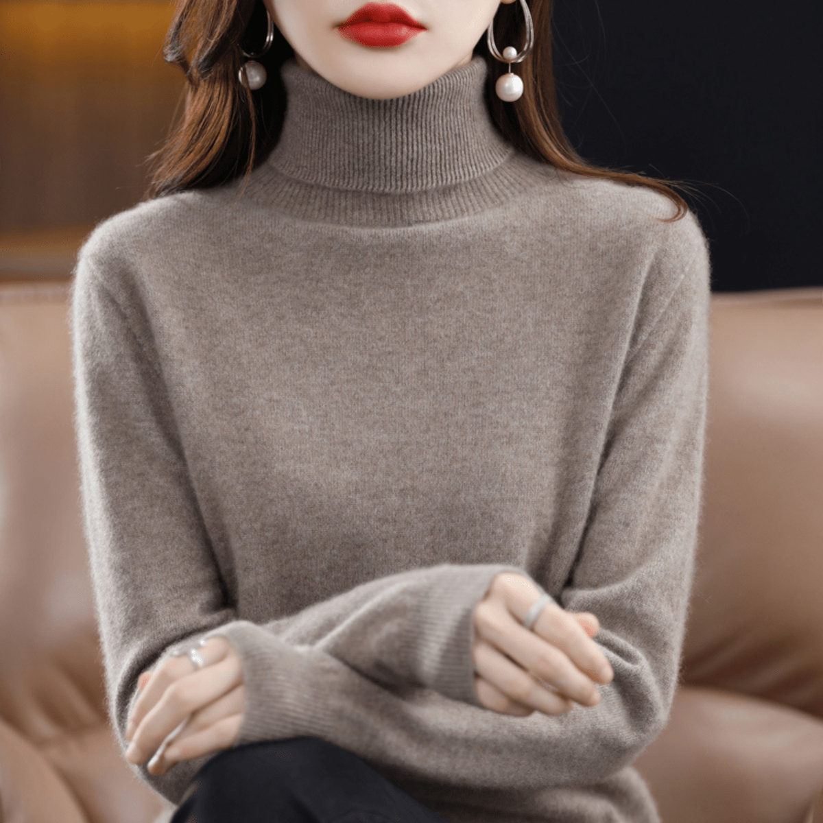 Women's Turtleneck Sweater | Cashmere