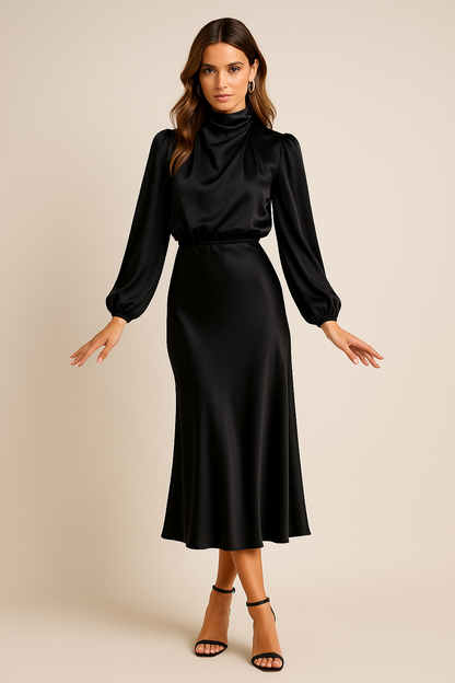 Women’s Evening Midi Dress | Long Sleeves