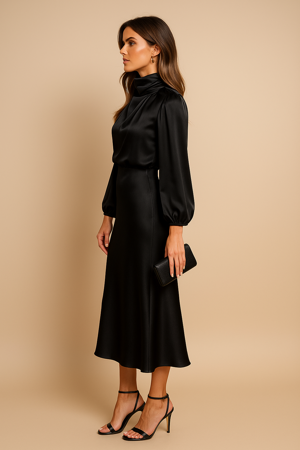 Women’s Evening Midi Dress | Long Sleeves