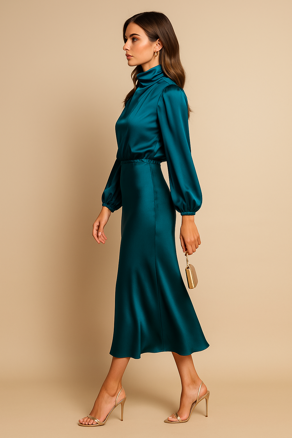 Women’s Evening Midi Dress | Long Sleeves
