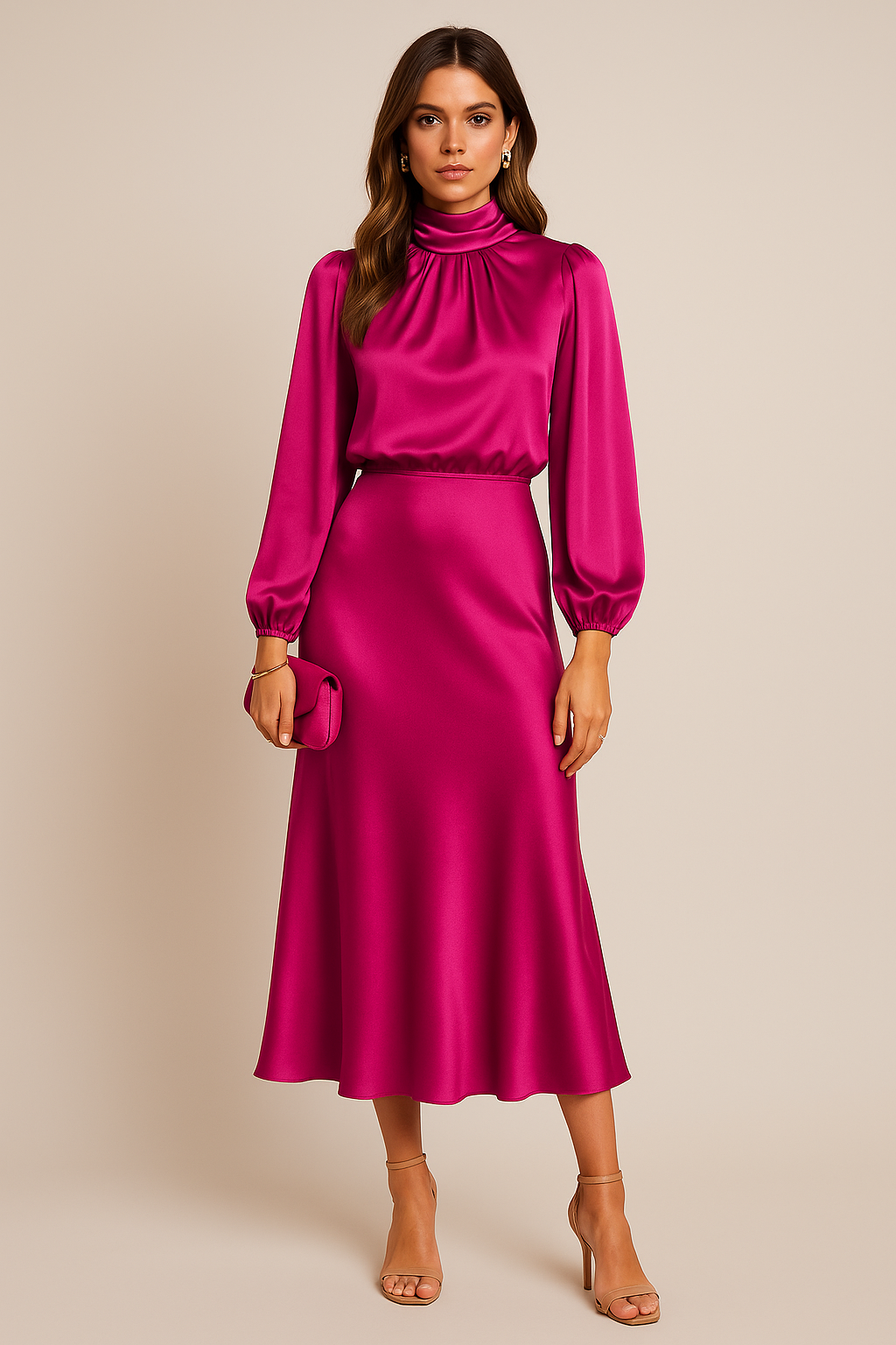 Women’s Evening Midi Dress | Long Sleeves