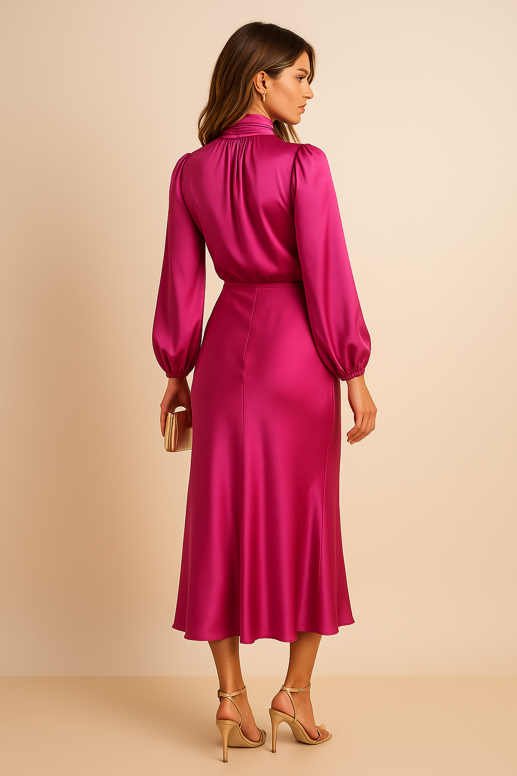 Women’s Evening Midi Dress | Long Sleeves