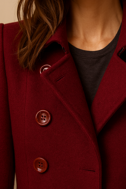 Damesjas met dubbele rij knopen | Lang