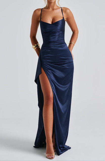 Party Spaghetti Strap Dress | Navy Blue
