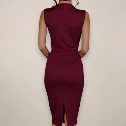 Women’s Sheath Midi Dress | Sleeveless