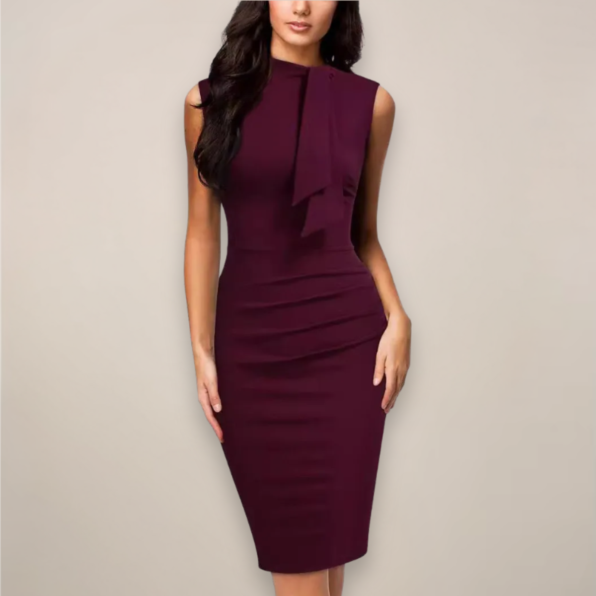 Women’s Sheath Midi Dress | Sleeveless