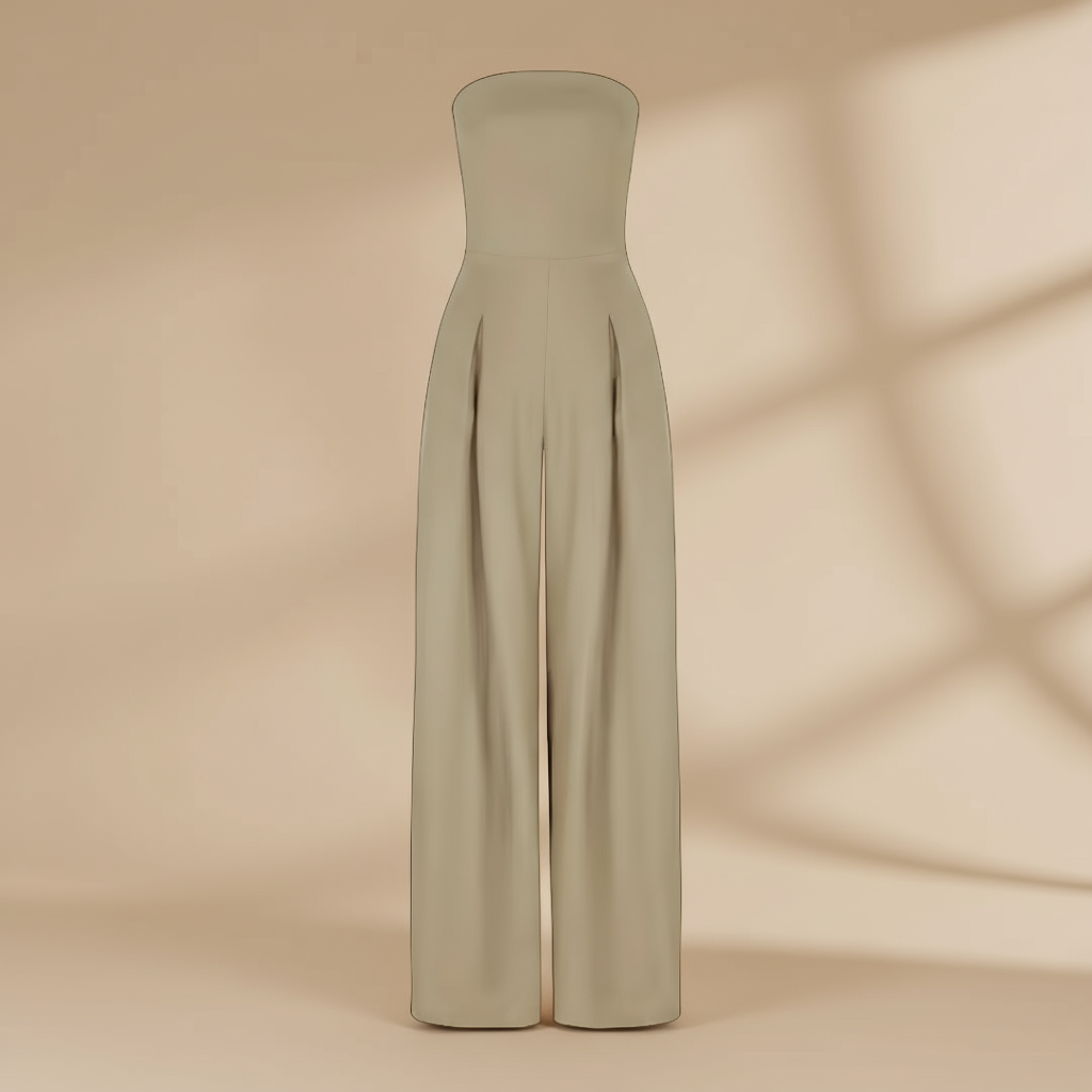 Women’s Casual Strapless Wide-Leg Jumpsuit | One-Piece