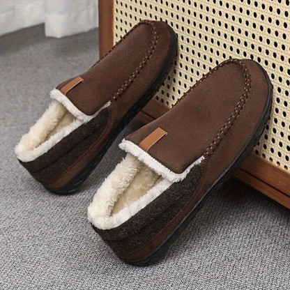 Warm Men's Loafers Crafted from Synthetic Wool
