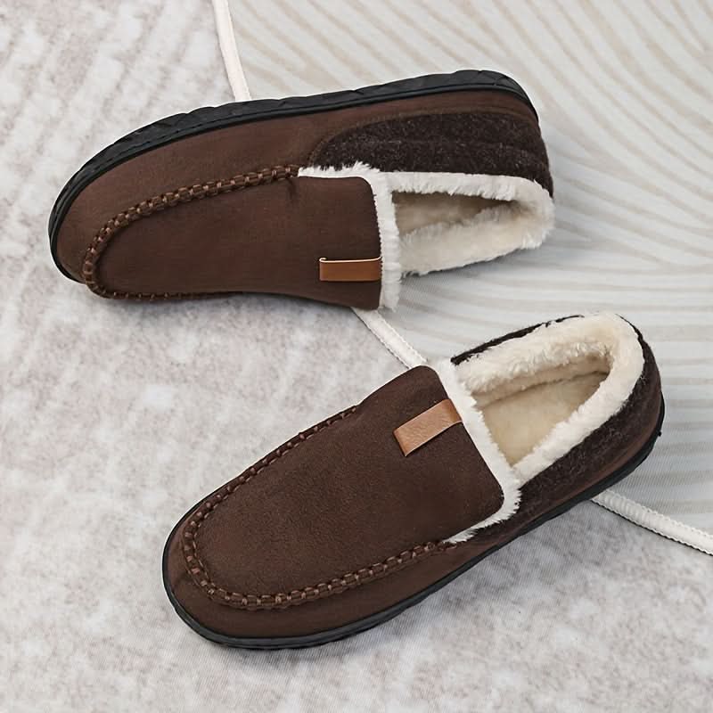 Warm Men's Loafers Crafted from Synthetic Wool