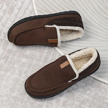 Warm Men's Loafers Crafted from Synthetic Wool