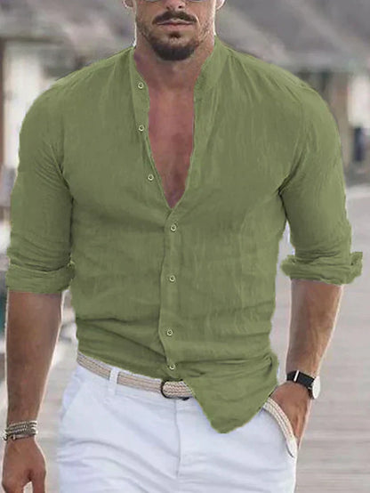 Men's Casual Henley Shirt | Long Sleeve