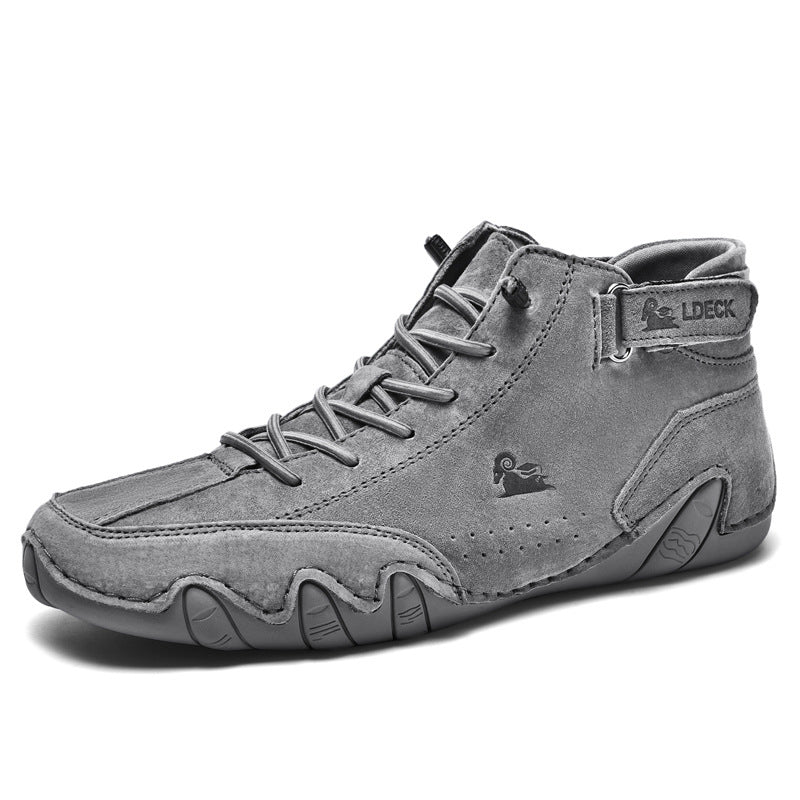 Men's High-Top Barefoot Shoes | Lace and Velcro Closure