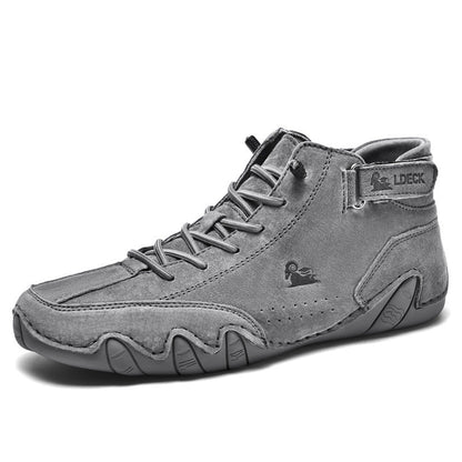 Men's High-Top Barefoot Shoes | Lace and Velcro Closure