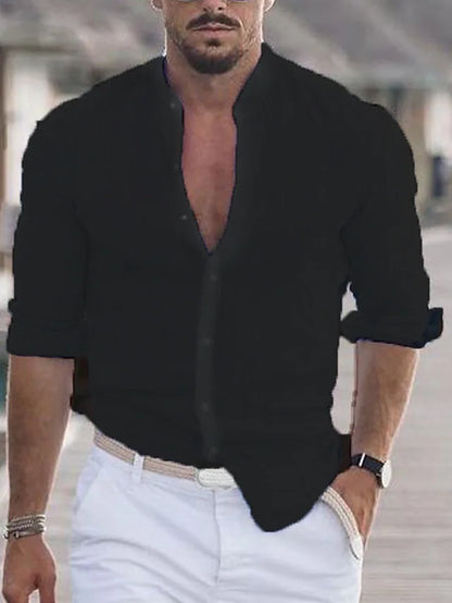 Men's Casual Henley Shirt | Long Sleeve