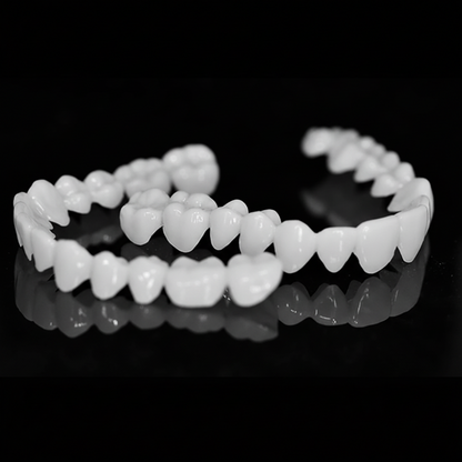 Dental Prosthesis with White Dental Lenses
