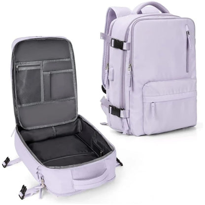 Women's 35L Travel Backpack | Waterproof with USB Port | Anti-Theft Design & Shoe Compartment | Ideal for Hiking, Daily Use & Travel