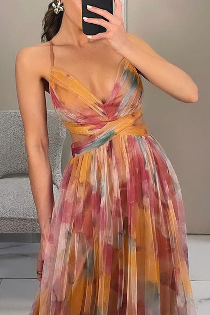 Women's Wedding Guest Dress with Spaghetti Straps | Maxi