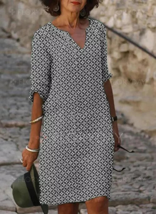 Women Casual 3/4 Sleeve Summer Dress | Mini