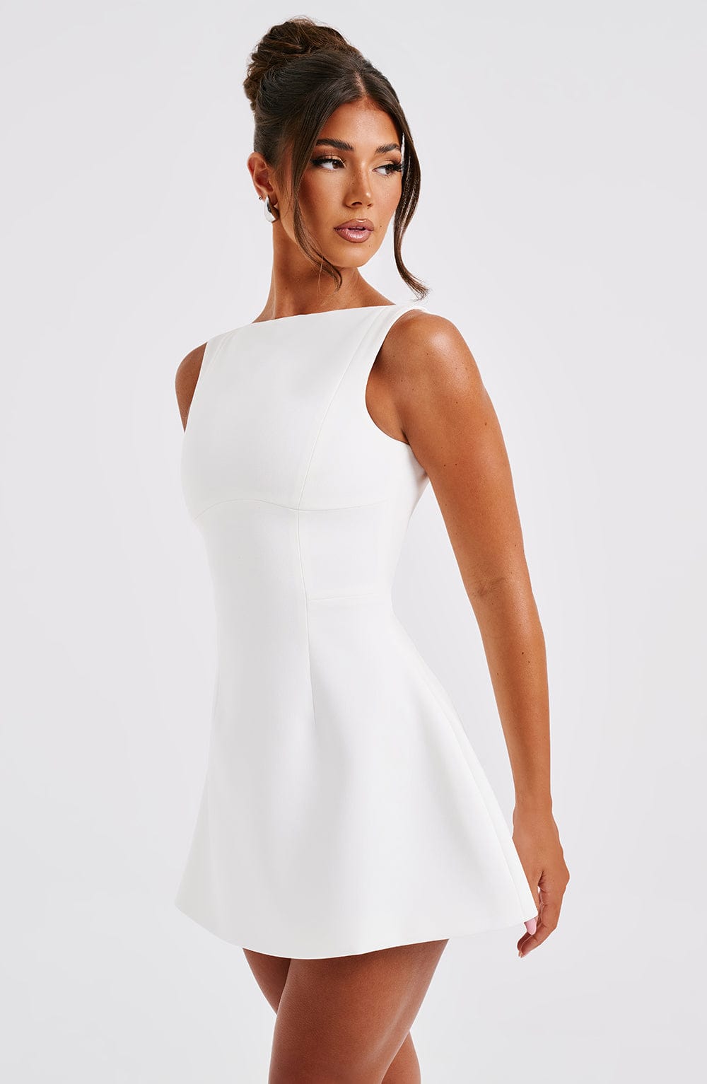 Women's Boat Neck Wedding Guest Dress | Mini
