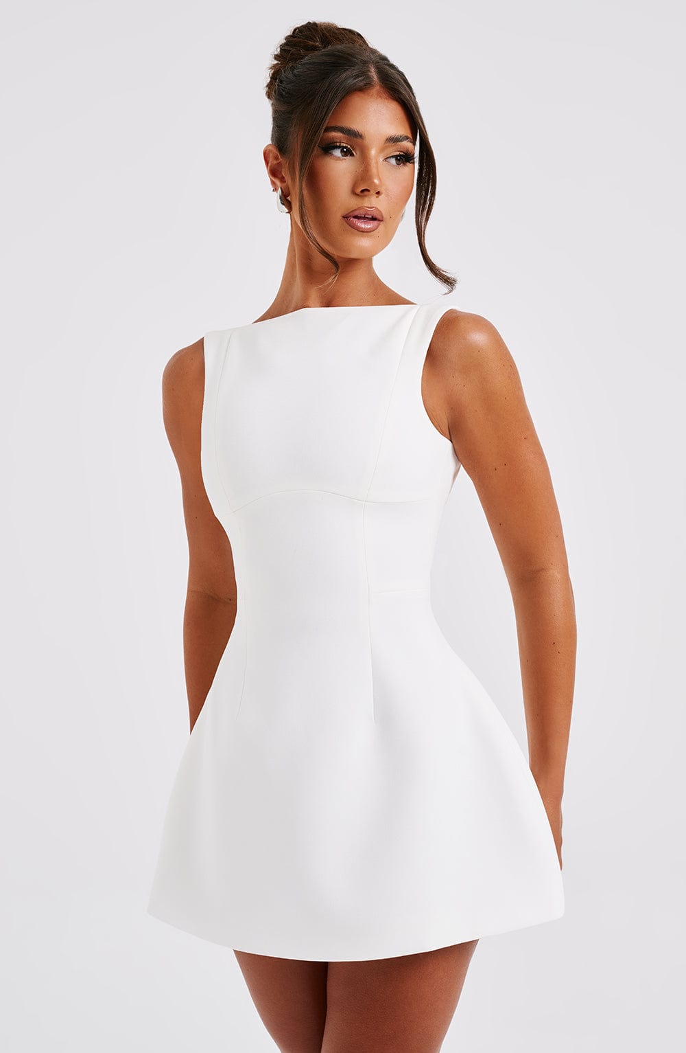 Women's Boat Neck Wedding Guest Dress | Mini