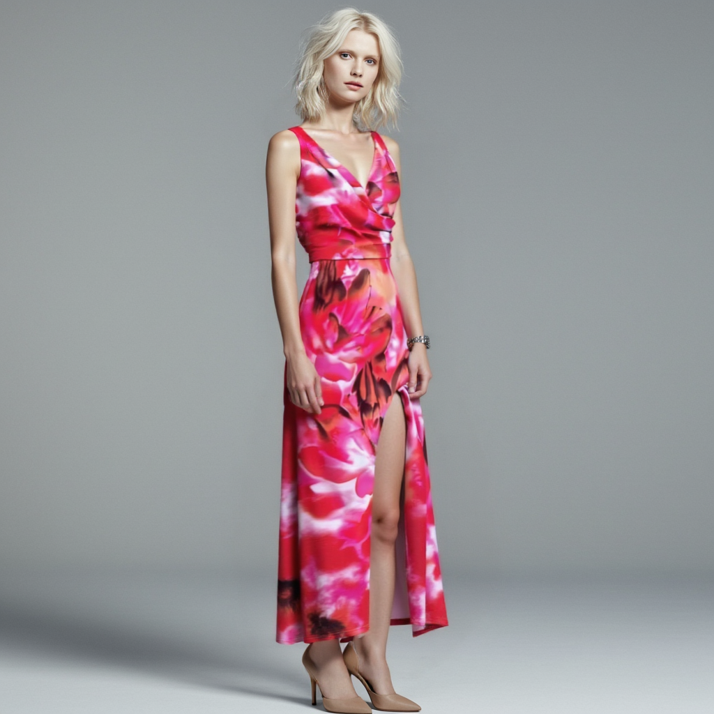 Women's Wedding Guest Dress with Side Slit | Maxi