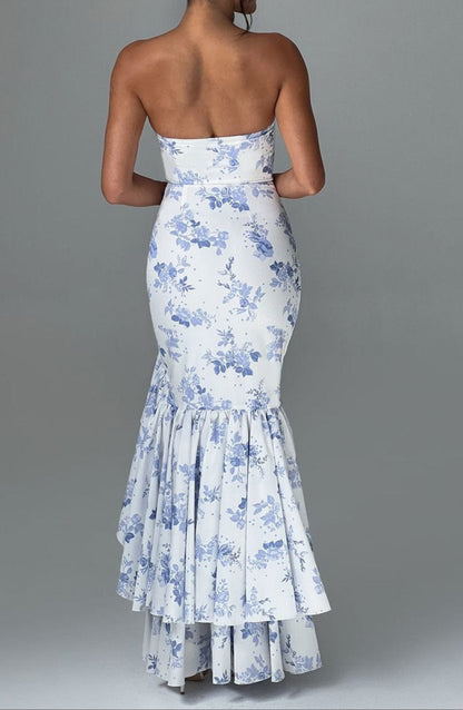 Alba Maxi Dress - Blue Floral Print Razys.com Alba Maxi Dress - Blue Floral Print Razys.com