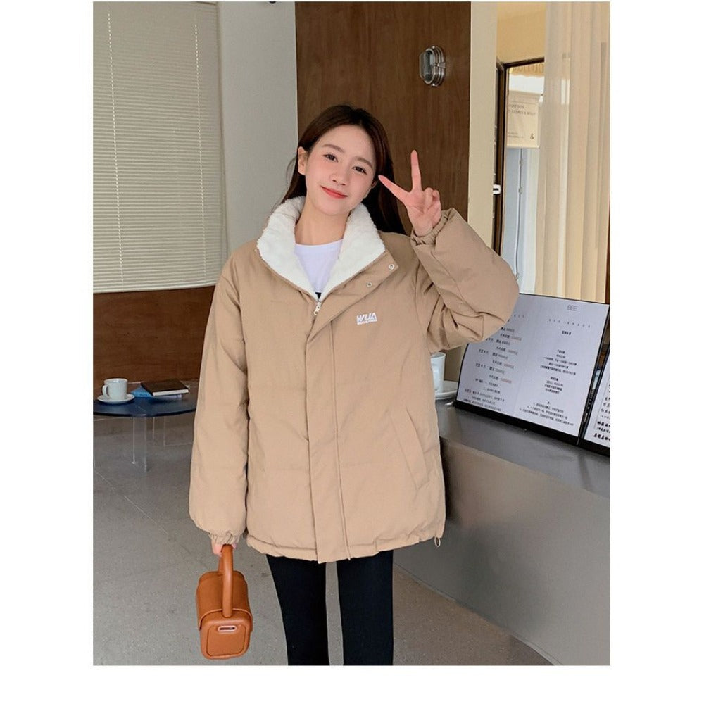 Omkeerbare gewatteerde jas met twee kanten voor dames - Milena