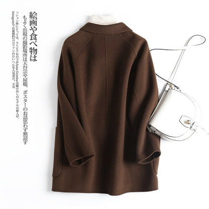 Dubbelrijs wolmix jas voor dames - Daria