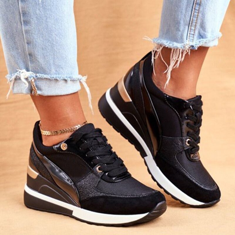 Women's Fashionable Wedge Sneakers | Lace-Up