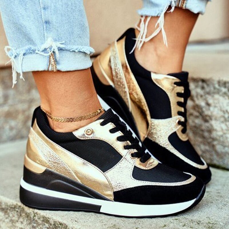 Women's Fashionable Wedge Sneakers | Lace-Up