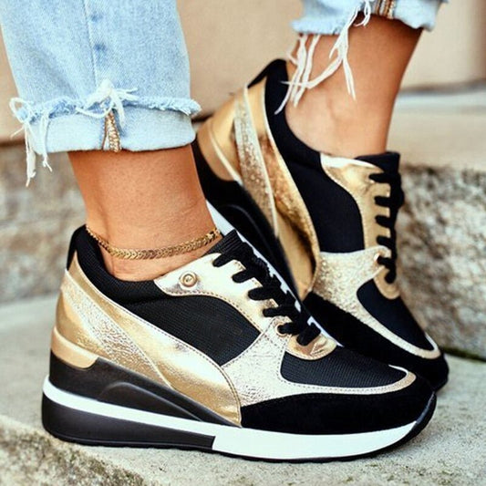 Women's Fashionable Wedge Sneakers | Lace-Up