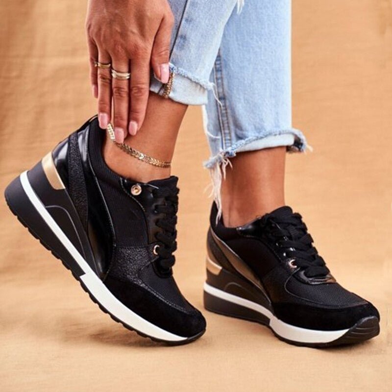 Women's Fashionable Wedge Sneakers | Lace-Up