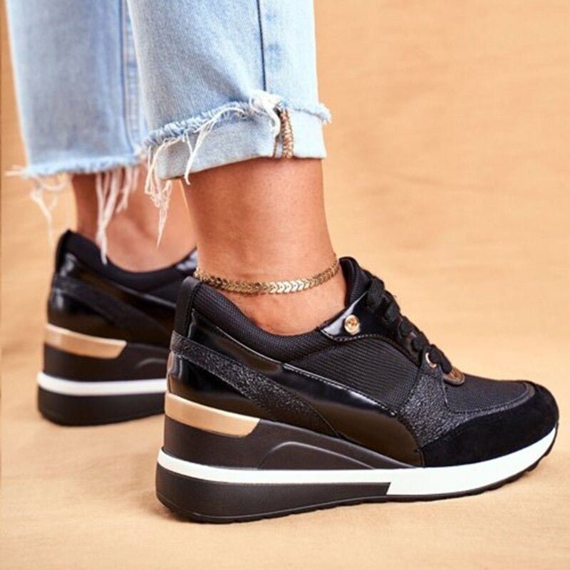 Women's Fashionable Wedge Sneakers | Lace-Up