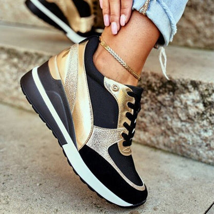 Women's Fashionable Wedge Sneakers | Lace-Up