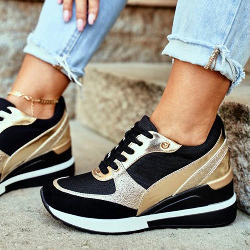Women's Fashionable Wedge Sneakers | Lace-Up