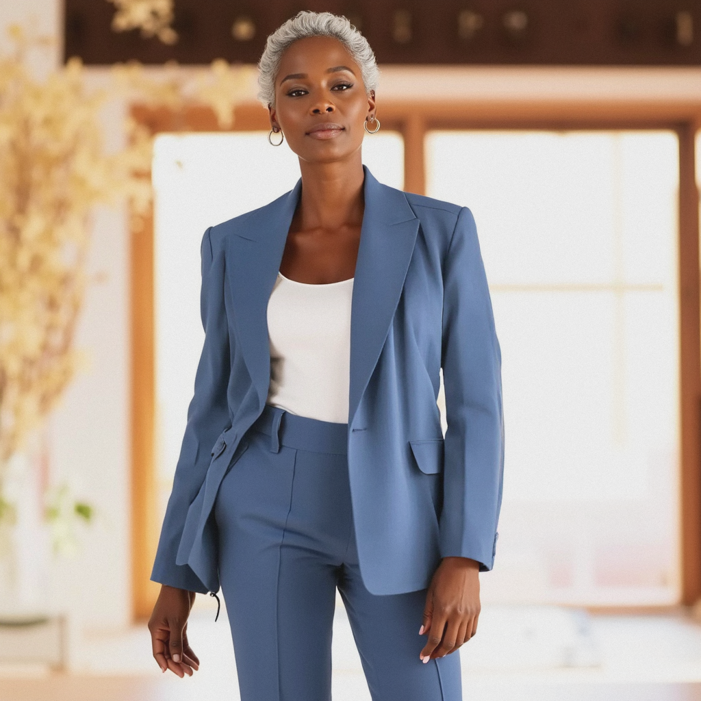Women's Business Casual Two-Piece Pantsuit | Relaxed Fit
