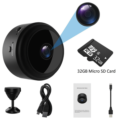 Compact Wi-Fi Security Camera with Night Vision