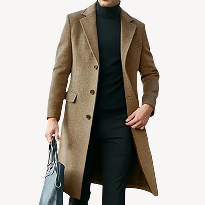 Men's Woolen Cloth Coat | Long