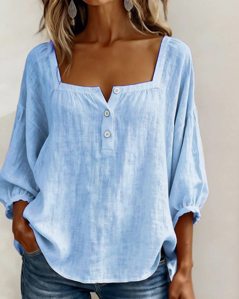Women's Casual Square Neck Blouse | Relaxed Fit