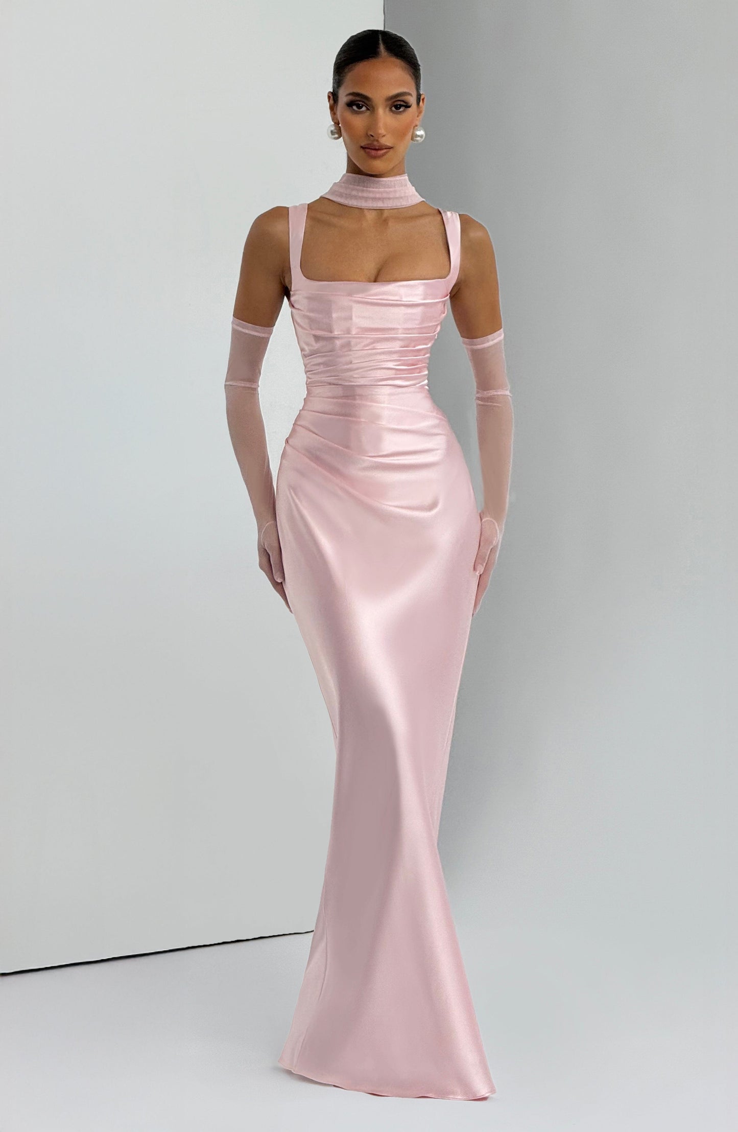 Women's Pink Wedding Guest Dress | Maxi