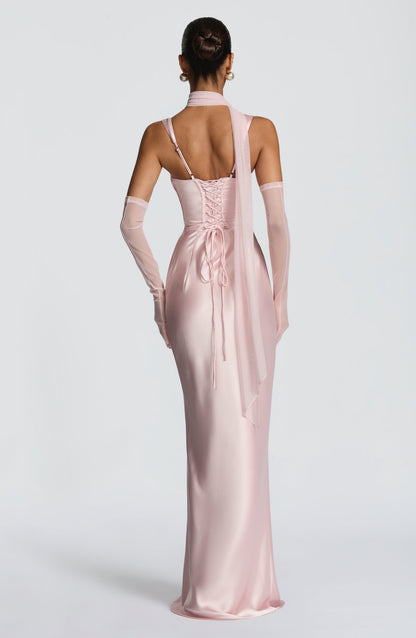 Women's Pink Wedding Guest Dress | Maxi
