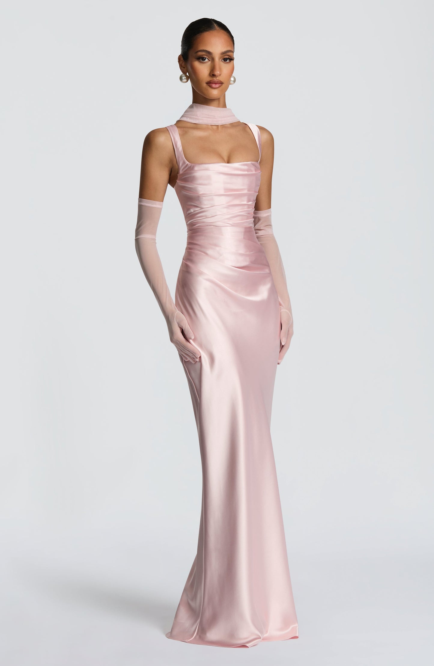 Women's Pink Wedding Guest Dress | Maxi