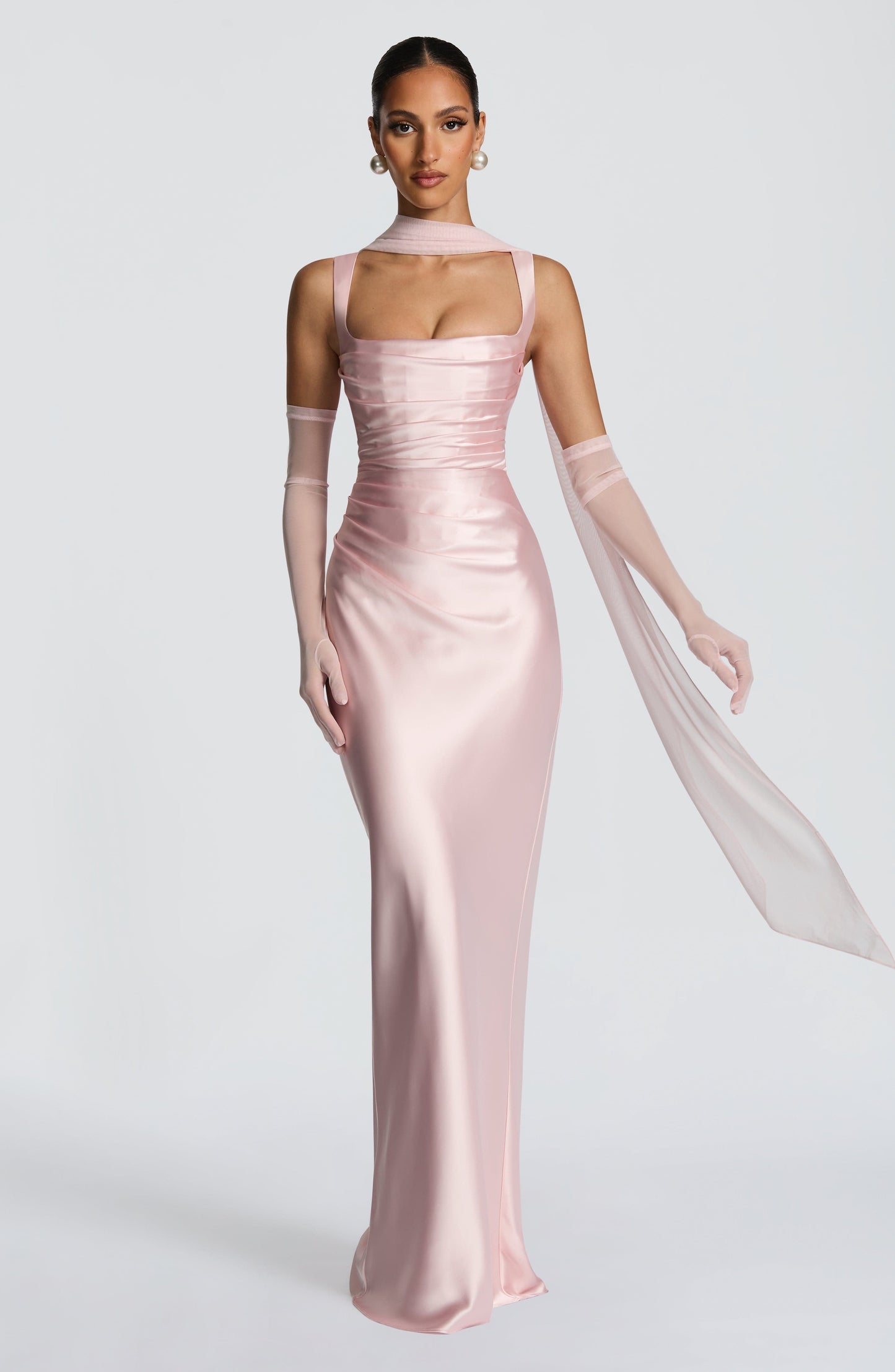 Women's Pink Wedding Guest Dress | Maxi