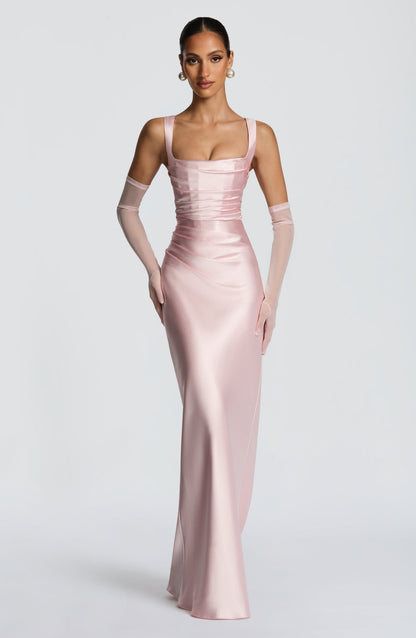 Women's Pink Wedding Guest Dress | Maxi