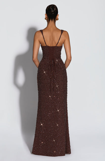 Women's Corset Maxi Prom Dress | Square Neckline