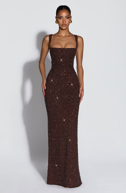 Women's Corset Maxi Prom Dress | Square Neckline